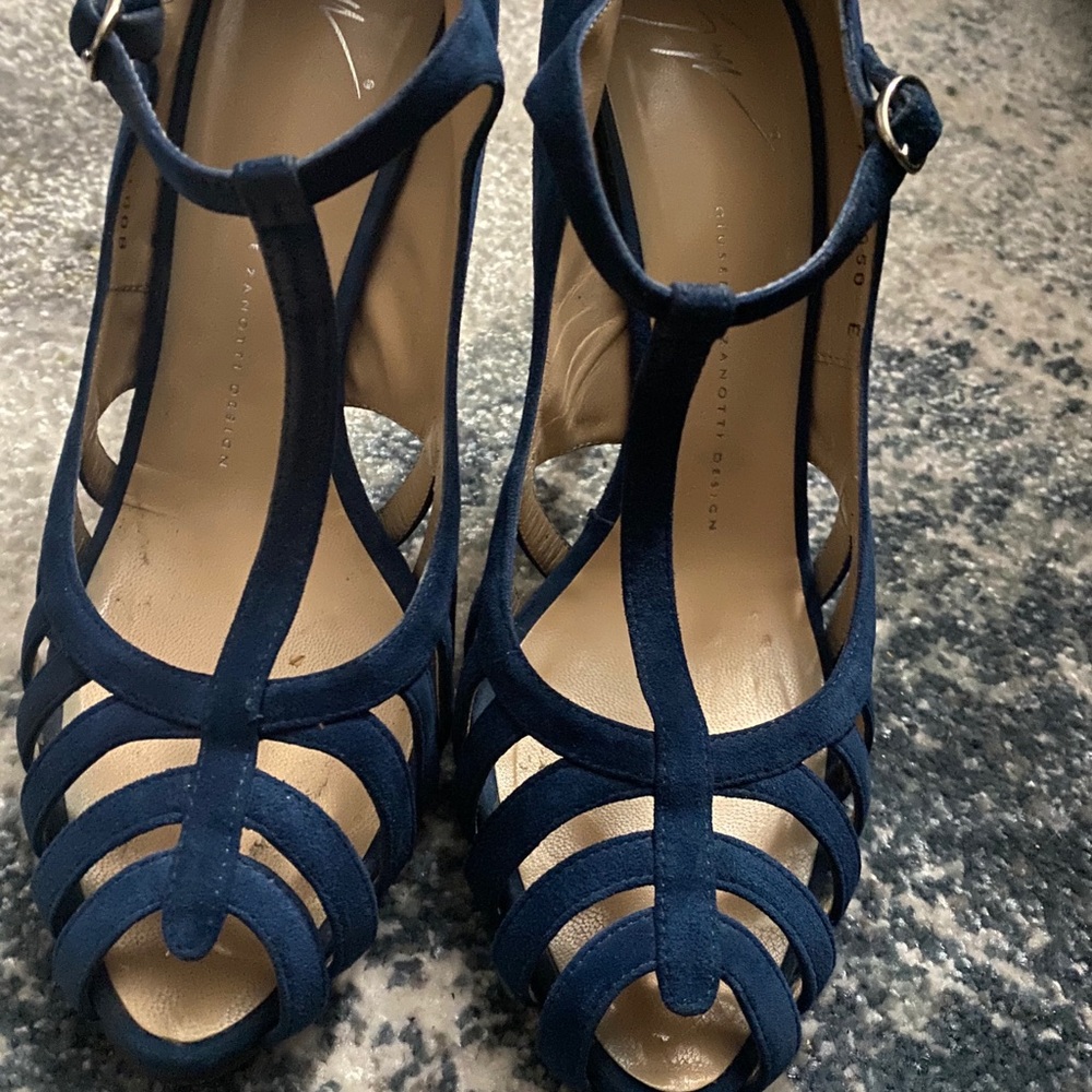 Suede Peep Toe Pumps